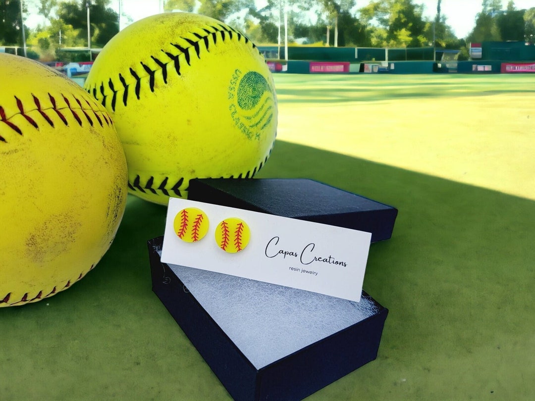 Softball Stud Earring Softball Player Accessory Team Gift Etsy