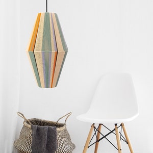 KYOTO-4800-3, Handmade 100% Cotton YARN Shade, Large woven Bon Bon Lampshade,Pendant Light by Abajur.