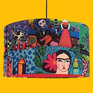Frida Culture Red-iN Handmade Lamp shade by Abajur.