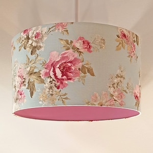FLORAL LIGHT BLUE Pink-iN, Handmade Lamp shade by Abajur.
