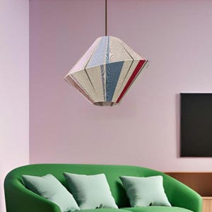 LITHOS-4900, Handmade YARN Lamp Shade, Made-To-Order Woven Bon Bon Lampshade, Pendant Light by AbajurHandmade.