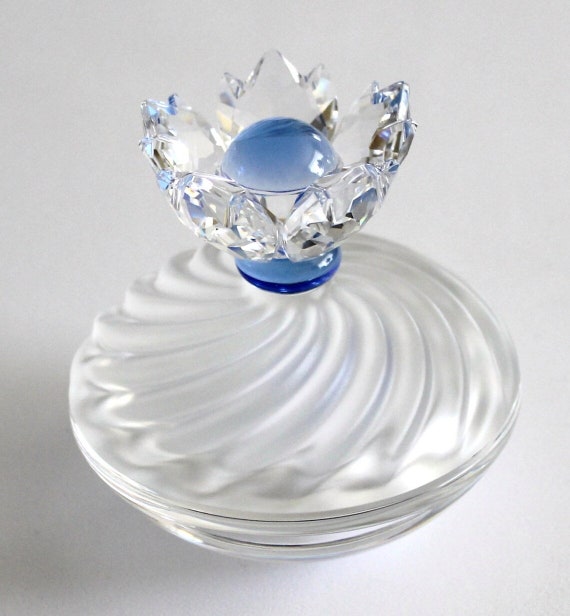 Swarovski Crystal Blue Flower Jewel Box, Genuine Swarovski Crystal