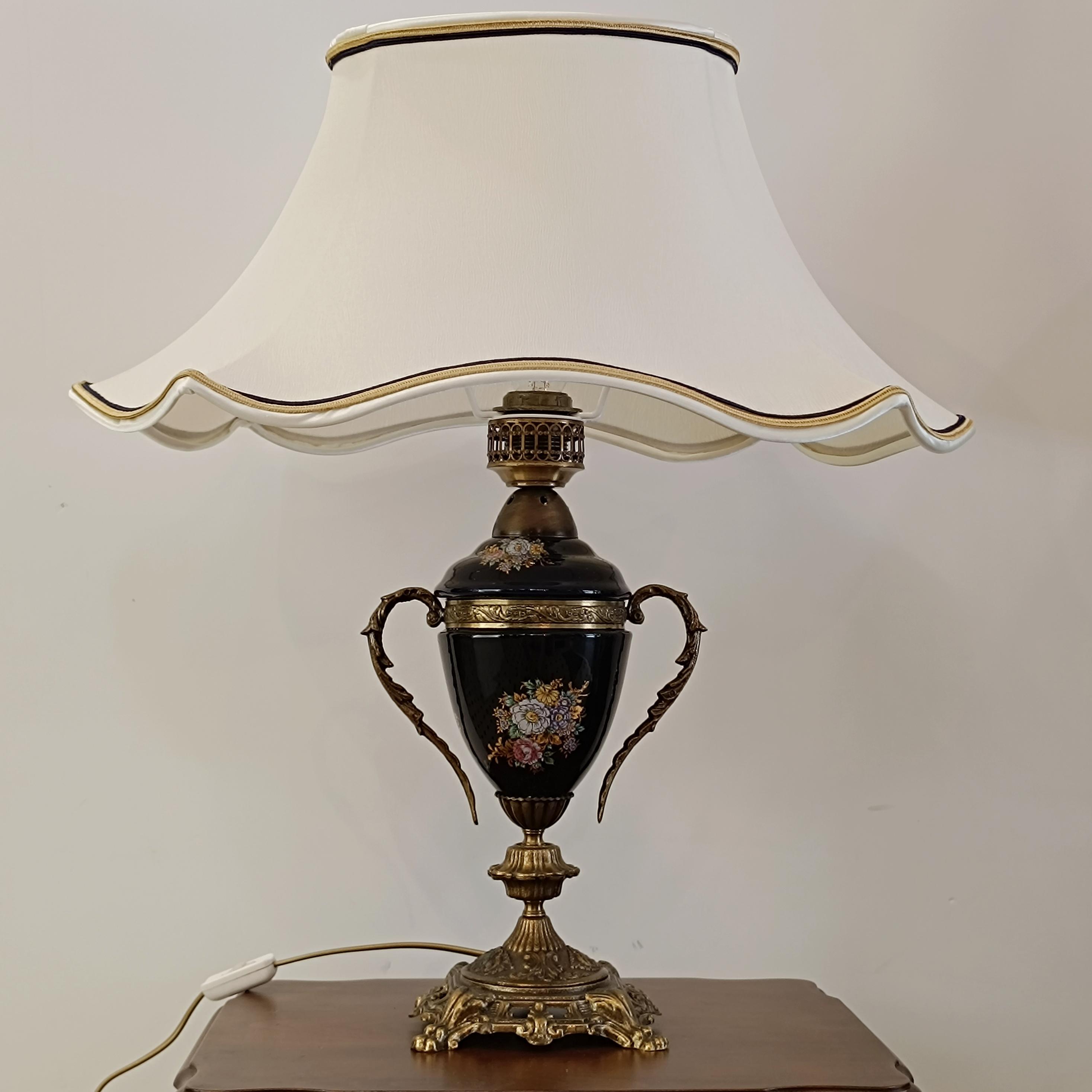 リモージュ　アンティーク　テーブルランプ ロココクラシック アンティーク風 テーブルランプ オレンジ