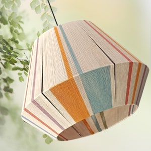 ASTYPALAIA-2, Handmade YARN Lamp shade,Large woven Bon Bon Lampshade, Pendant Light  by Abajur