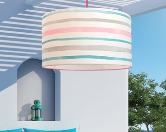 PINK and Veraman STRIPES, Handmade Lamp shade by Abajur.