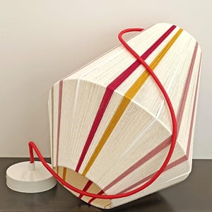 Ithaca-3500-2 Handmade Woven Yarn Lampshade: Boho Pendant Light