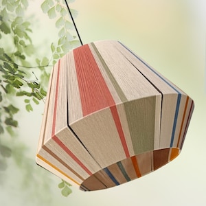 ASTYPALAIA-1, Handmade YARN Lamp shade,Large woven Bon Bon Lampshade, Pendant Light  by Abajur