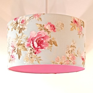 FLORAL LIGHT BLUE Pink-iN, Handmade Lamp shade by Abajur.