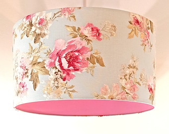 FLORAL LIGHT BLUE Pink-iN, Handmade Lamp shade by Abajur.