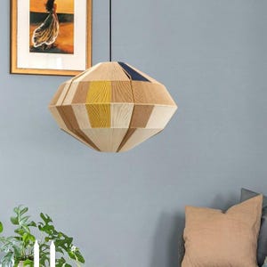 GRANITE-4900, Handmade YARN Lamp Shade, Made-To-Order Woven Bon Bon Lampshade, Pendant Light by AbajurHandmade,