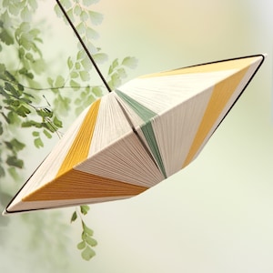 Handgemaakte lampenkap van geweven garen Tokyo-6000: geometrische hanglamp