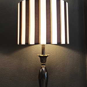 Black and White Vertical Stripes, Handmade Lamp Shade by Abajur.
