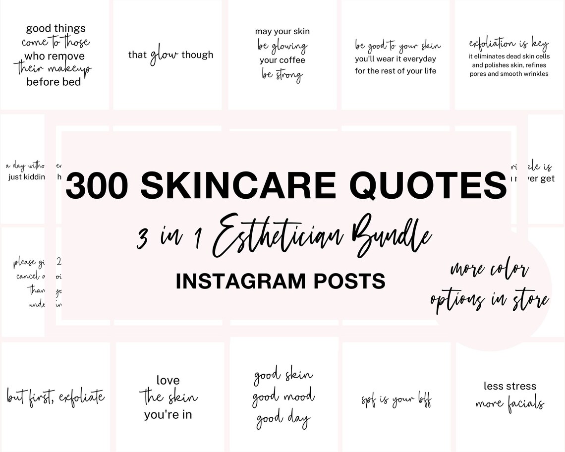 Skincare Instagram Post Template Skin Care Instagram Quotes Etsy