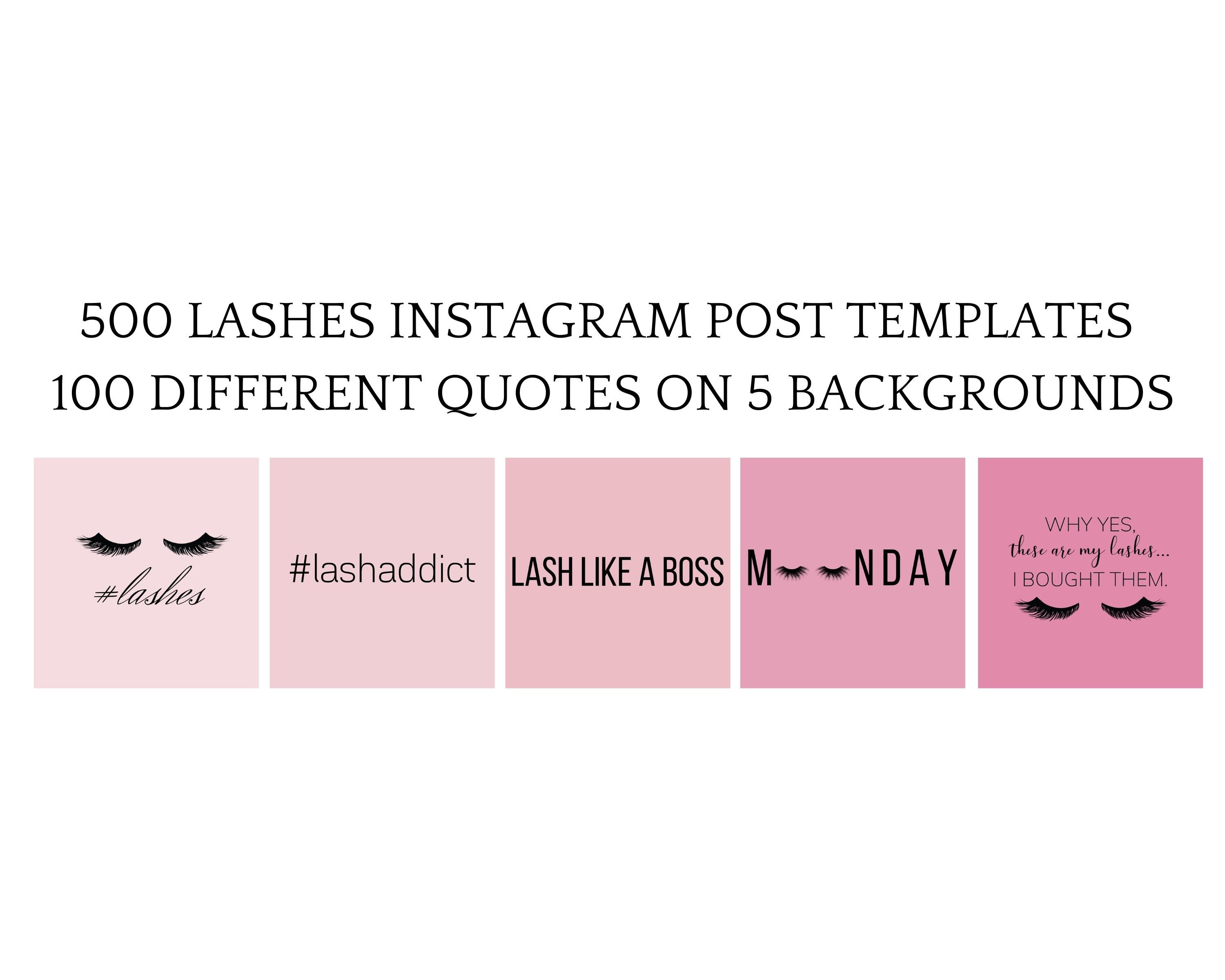 Instagram Post Template Lash Artist Pink Instagram Quotes Etsy