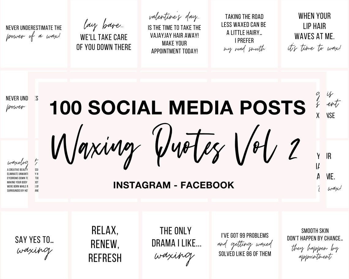Waxing Instagram Post Template Waxing Quotes Bundle Instagram Etsy