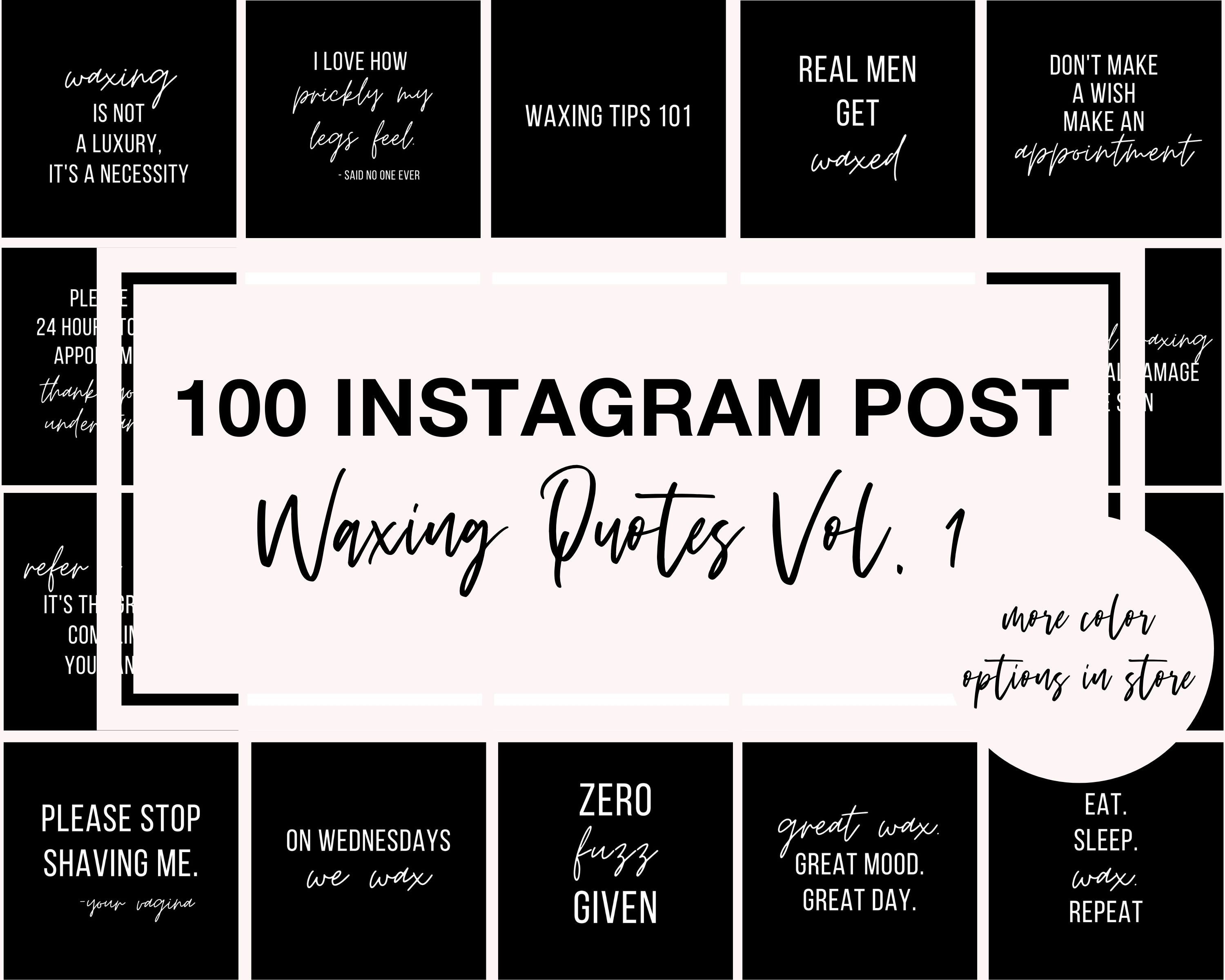 Waxing Instagram Post Template Waxing Quotes Instagram Posts Etsy