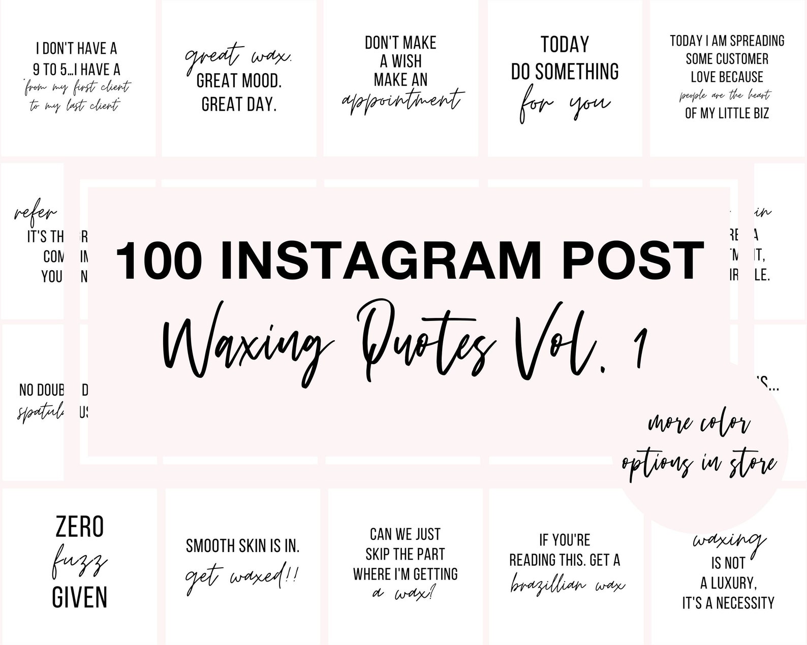 Waxing Instagram Post Template Waxing Quotes Instagram Posts Etsy