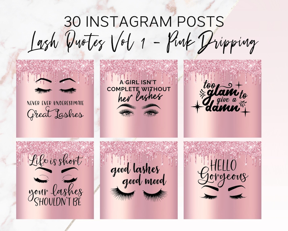 Instagram Post Template Pink Lash Quotes Instagram Post Lash Etsy