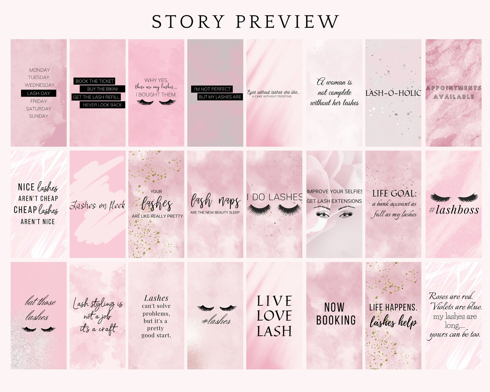 Instagram Post Template Lash Artist Pink Instagram Quotes Etsy