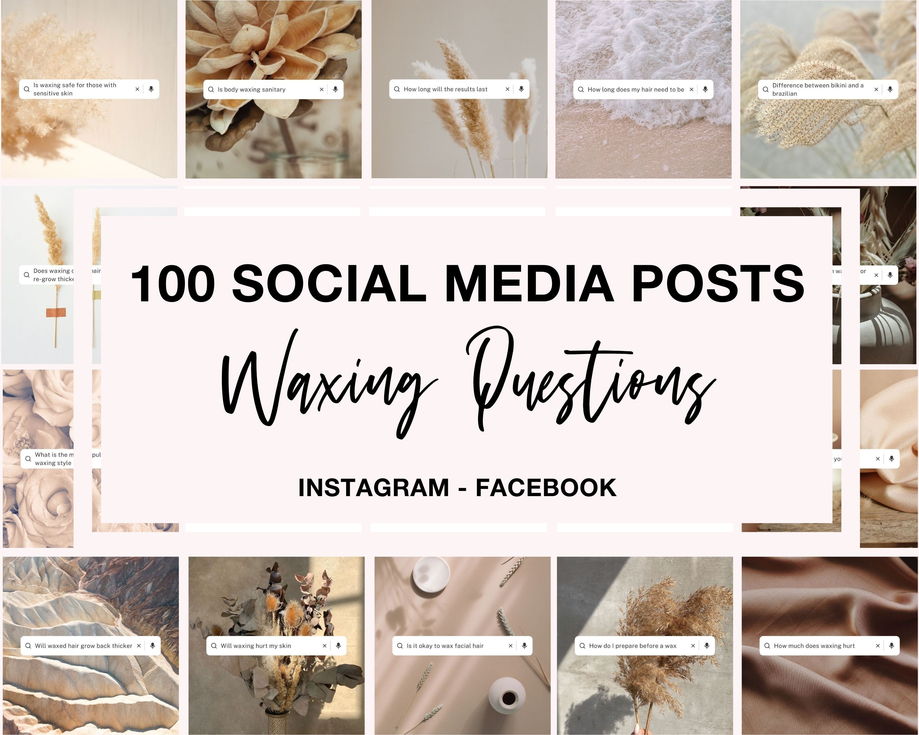 Instagram Post Template Waxing Quotes Waxing Questions Wax Etsy