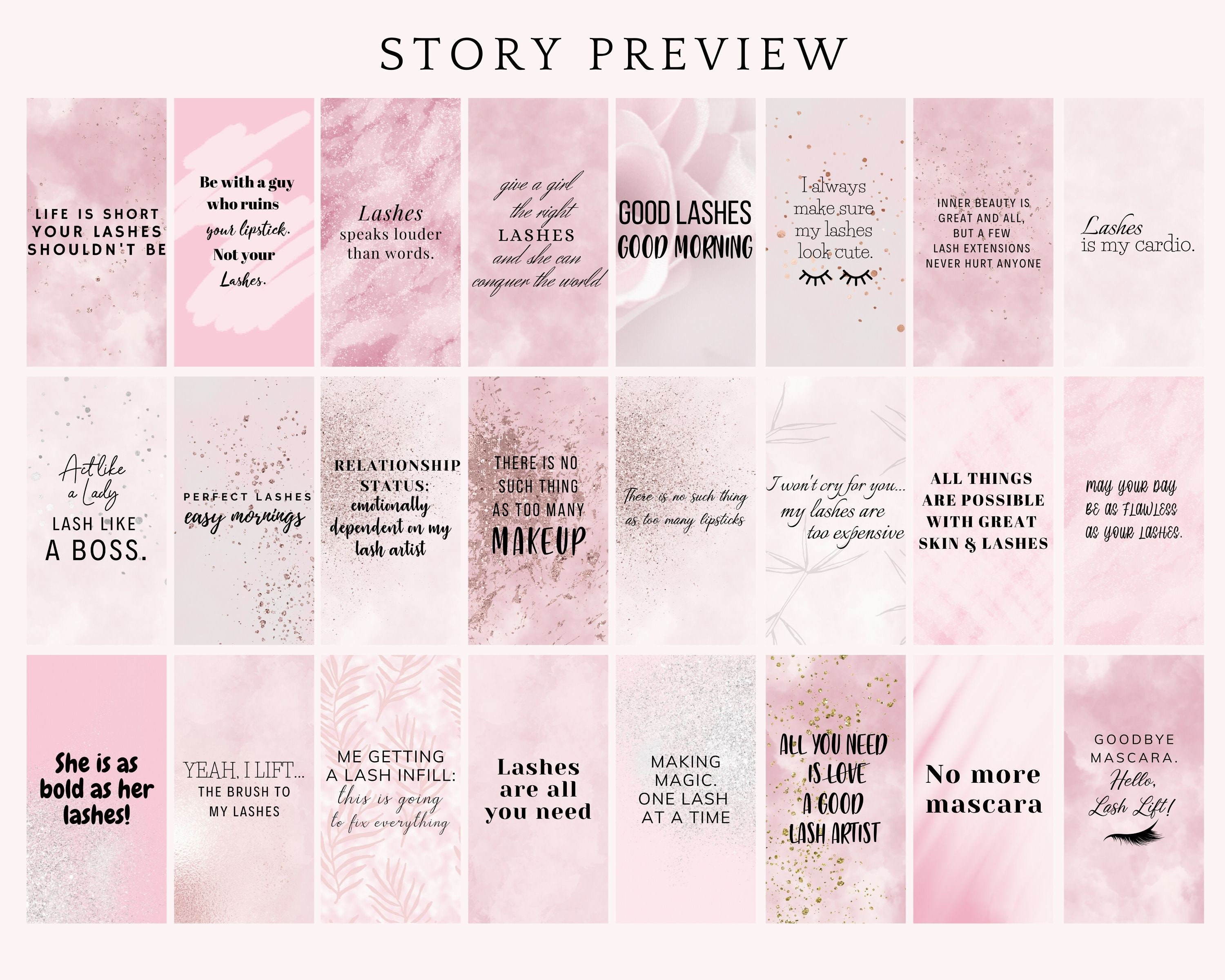 Instagram Post Template Lash Artist Pink Instagram Quotes Etsy