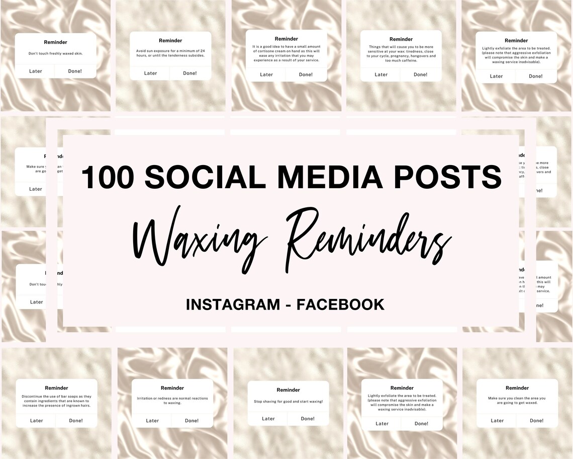 Waxing Instagram Post Template Waxing Quotes Waxing Etsy