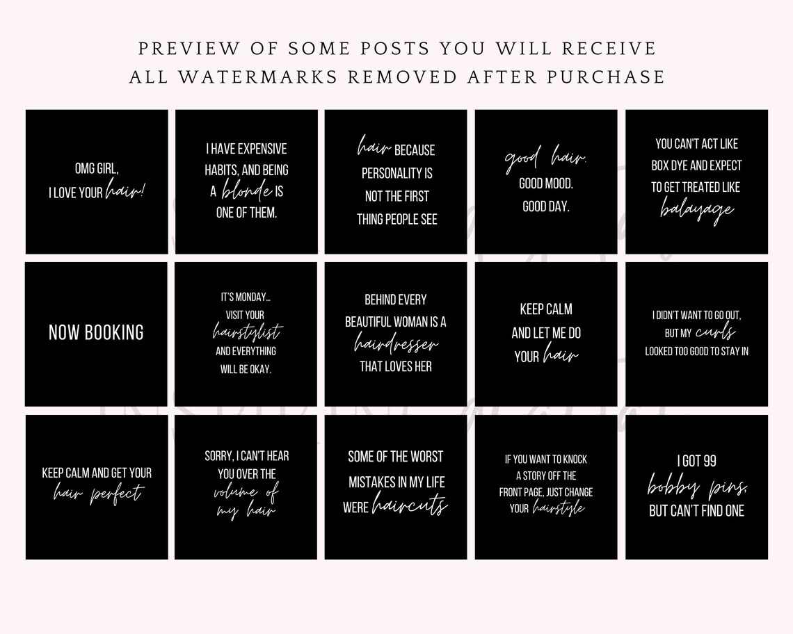 Hairstylist Instagram Post Hairdresser Quote Hairdressing Etsy UK