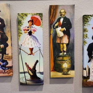 Haunted Mansion Inspired Stretching Room Canvas Prints set of 4 individual panels.