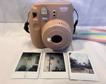 Rare Japanese Market Film Tested Tan Instax Mini 8+ Instant Camera - Working!