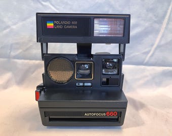 Film Tested Vintage 1980's Polaroid 660 AF - AutoFocus/Sonar Instant Camera.  Very Good Condition. Working! #4082