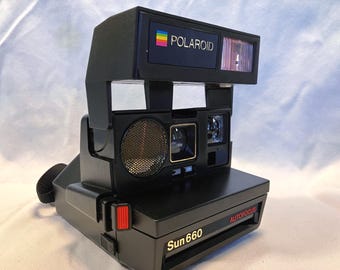 Film Tested Vintage 1980's Polaroid 660 AF - AutoFocus/Sonar Instant Camera.  Very Good Condition. Working! #4174