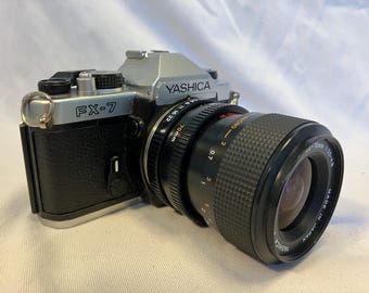 Film Tested Vintage 1979 Yashica FX-7 Super 35mm SLR Camera with  35-70mm 1:3.5/4.8 Yashica Macro Lens.  #3472