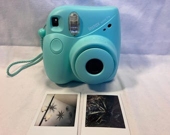 Film Tested Instax Mini 7+ Seafoam Green Instant Camera - Cleaned, Tested and Working! #4037