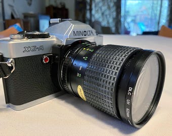 Film Tested Vintage 1977 Minolta XG-A 35mm SLR Camera w/  28-80mm 1.2.8-4 Macro Lens.  Working! XGA #2874