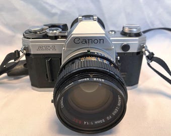 Film Tested Canon AE-1 35mm Camera With FD 50mm 1:1.4 S.S.C.  Very Good Condition! #4128