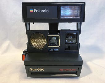 Film Tested Vintage 1980's Polaroid 660 AF - AutoFocus/Sonar Instant Camera.  Very Good Condition. Working! #3443