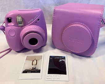 Film Tested Instax Mini 7+ Lavender Instant Camera W/ Matching Case - Tested and Working! #4041