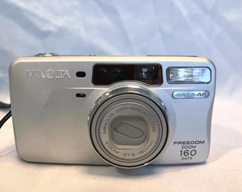 Film Tested 2001 Minolta Freedom 160 Area-AF 35mm Point and Shoot Camera. Working! #4124 Area