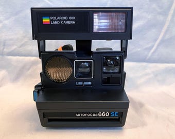 Film Tested Vintage 1980's Polaroid 660 AF - AutoFocus/Sonar Instant Camera, Rare SE Branding.  Excellent. Working! #4084