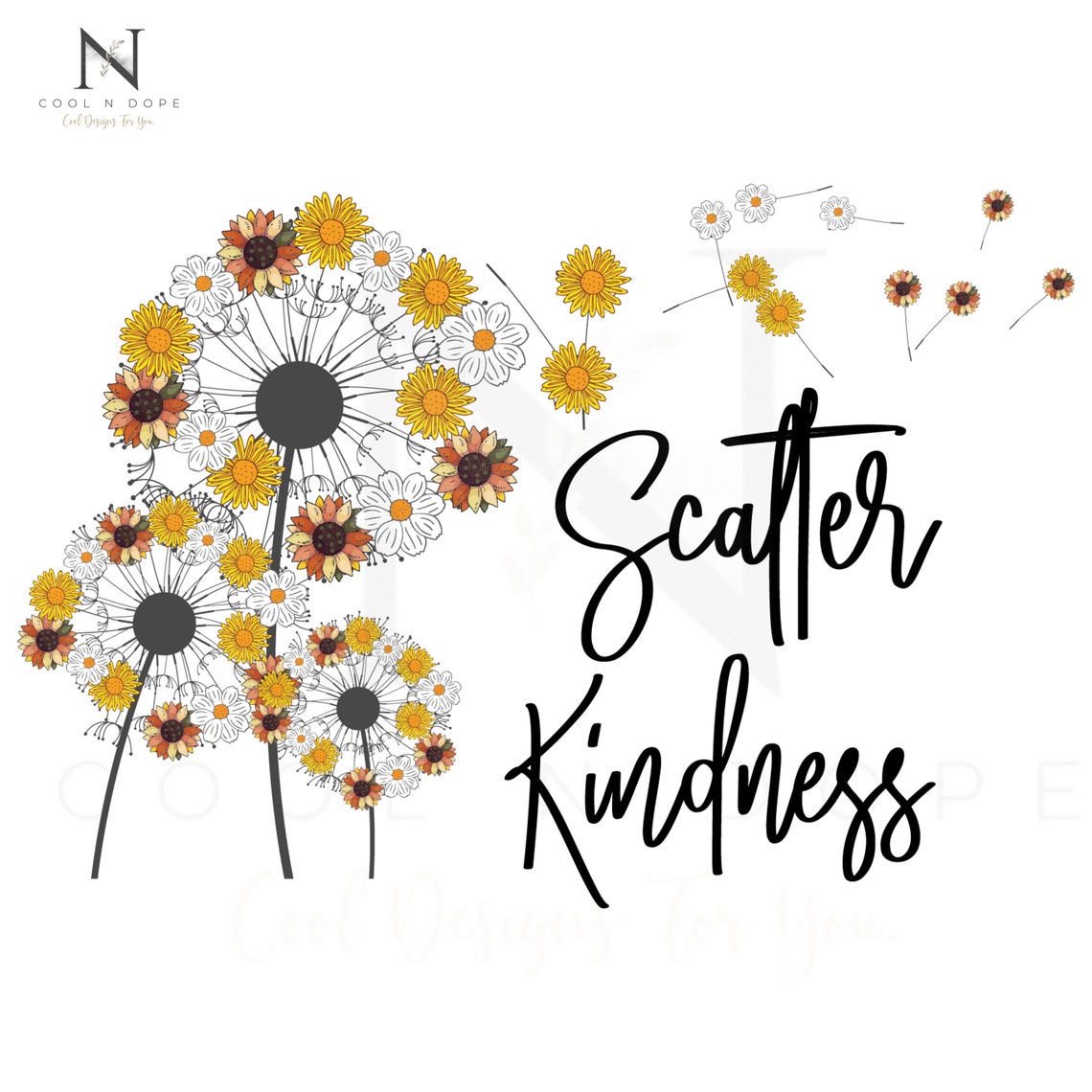 Scatter Kindness Dandelion Svg Dandelion Svg Scatter Etsy