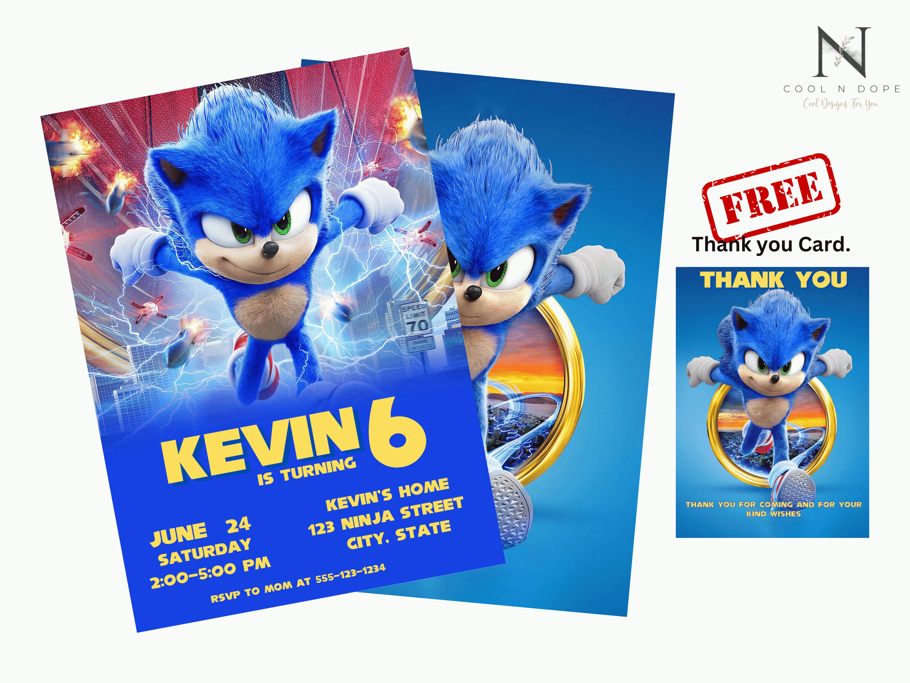 Sonic the Hedgehog Birthday Invitation Sonic Editable Etsy