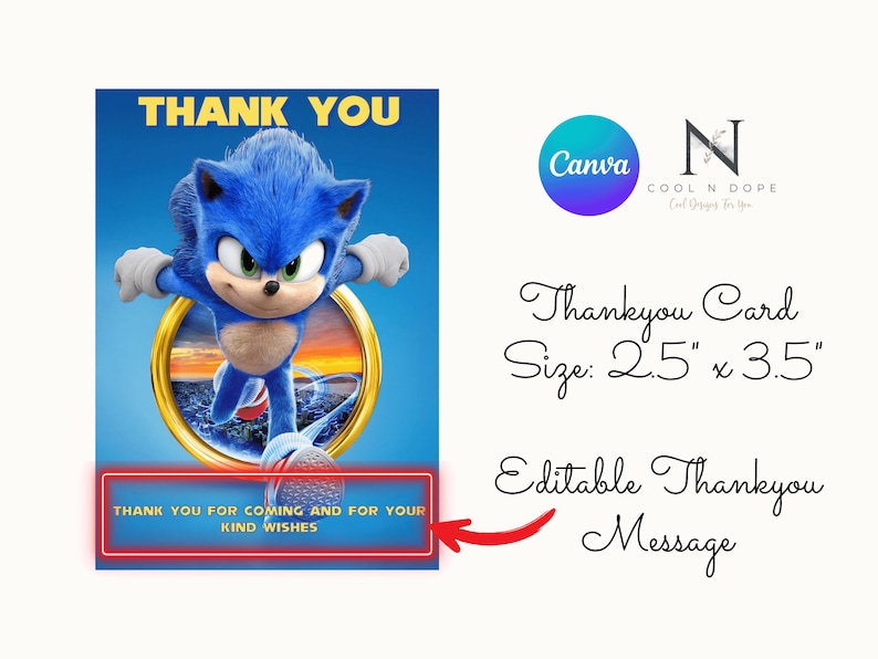 Sonic the Hedgehog Birthday Invitation Sonic Editable Etsy