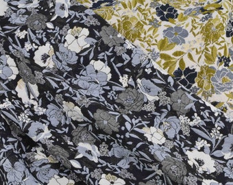 Brocade, designer fabric, jacquard, gold, glitter, light blue - Hilco Claude