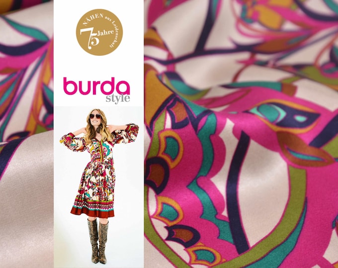 Blouse fabric for Burda sewing pattern women's anniversary model dress "Jane" 04/25 #132