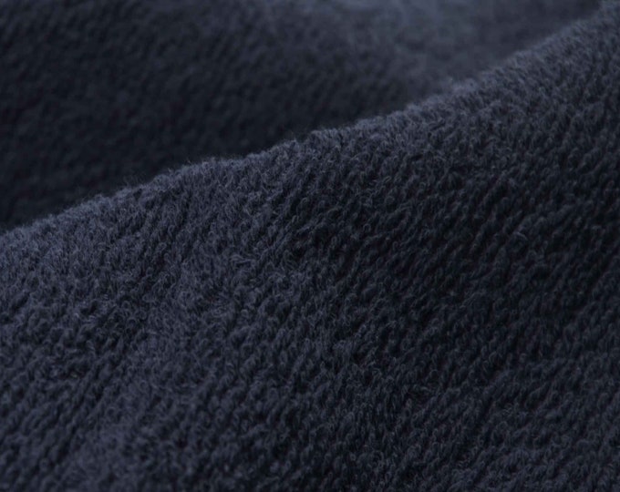 Frottee Stoff aus Baumwolle in uni schwarz - 150cm breit - Stoff flauschig, UNI