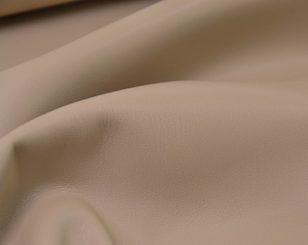 Trouser fabric faux leather, stretch plain beige by Fibre Mood - 137 cm wide - fabric slightly shiny UNI
