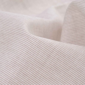 Linen fabric with cotton, striped beige-white, stripes - 140 cm wide - fabric linen look, stripes