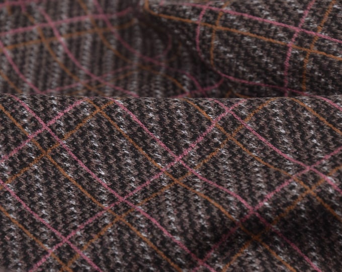 Jersey jacquard fabric checked - 150 cm wide - fabric patterned checks