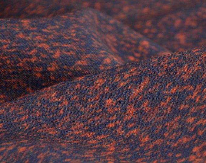 Jersey made of viscose double-face orange, blue, mottled - 140 cm wide - fabric usable on both sides, melange