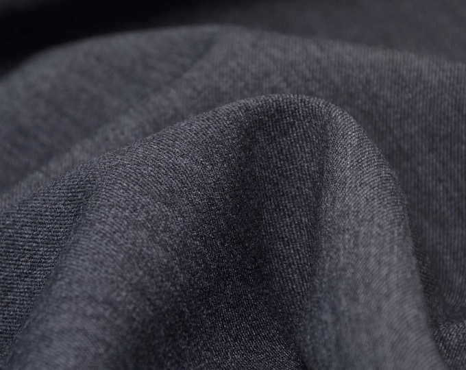 Hosenstoff in anthrazit aus Viskose, Stretch von Hilco - 145cm breit - Stoff matt, UNI